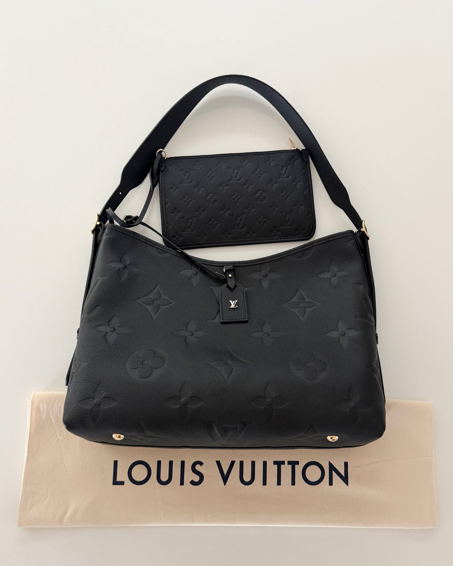 Louis Vuitton Black Monogram Empreinte Leather Carryall MM