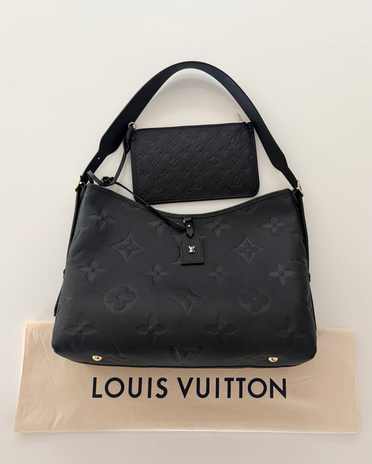 Louis Vuitton Black Monogram Empreinte Leather Carryall MM