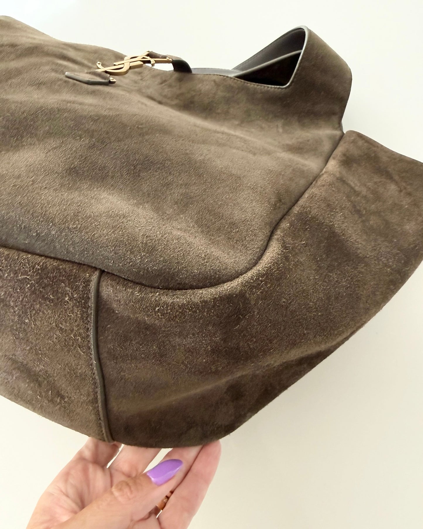 Saint Laurent Brown Suede Bea Tote Bag
