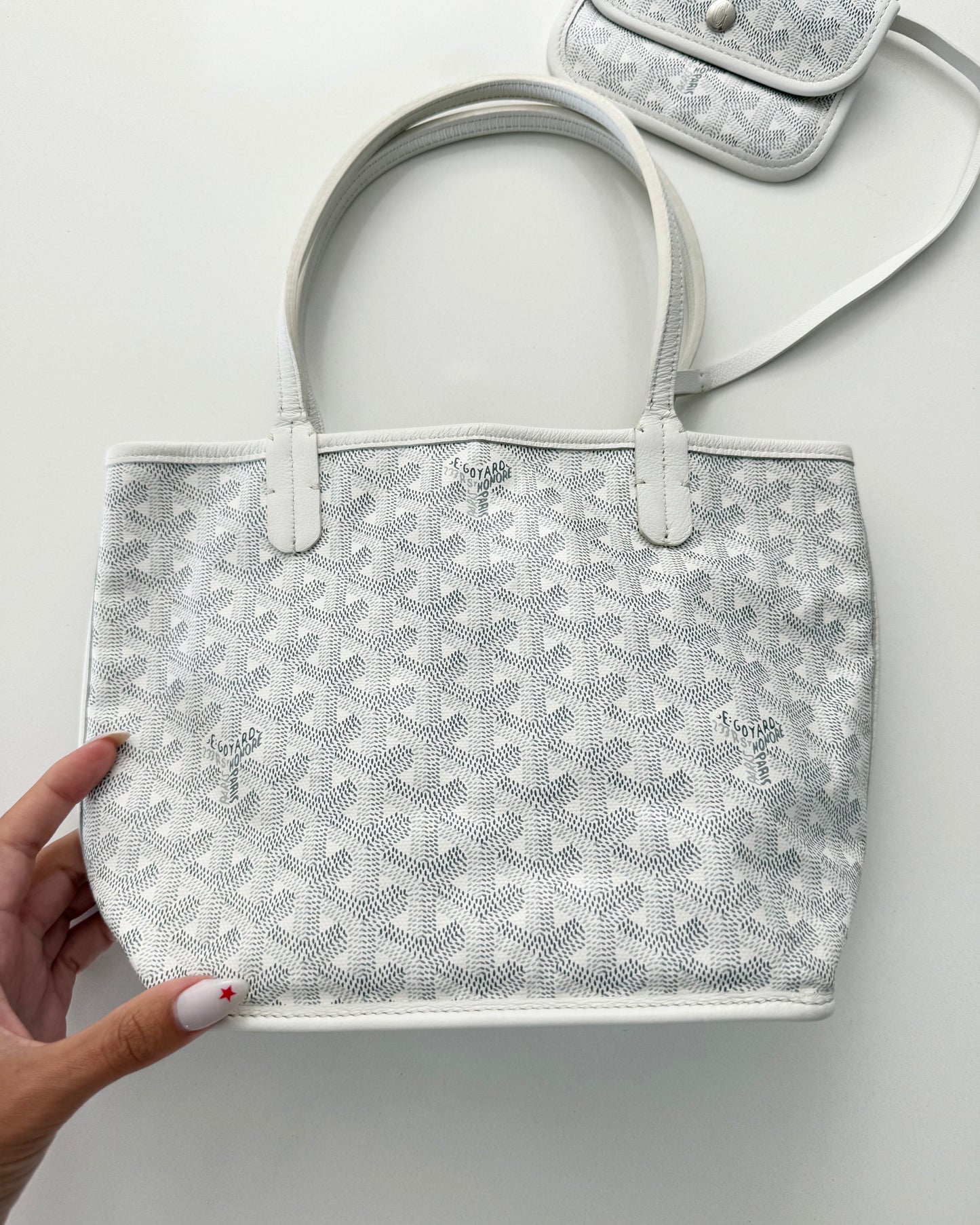 Goyard White Mini Anjou Tote