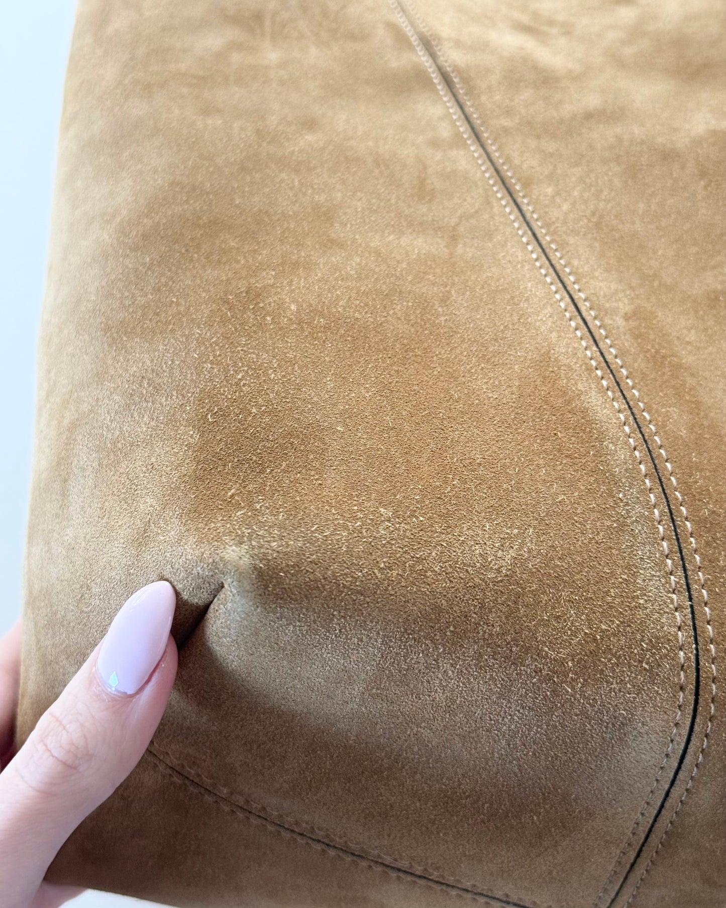 Chloe Gold Khaki Suede Spin Medium Bag With Charm