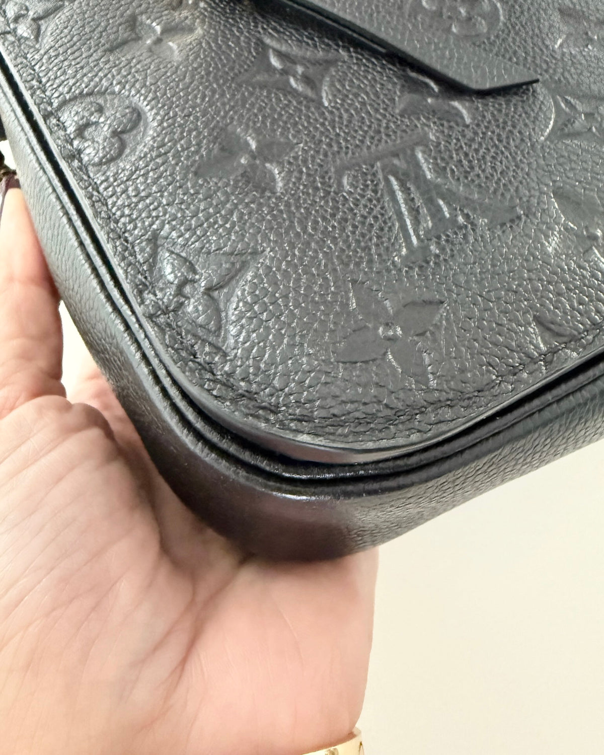 Louis Vuitton Black Monogram Empreinte Leather Pochette Metis Bag