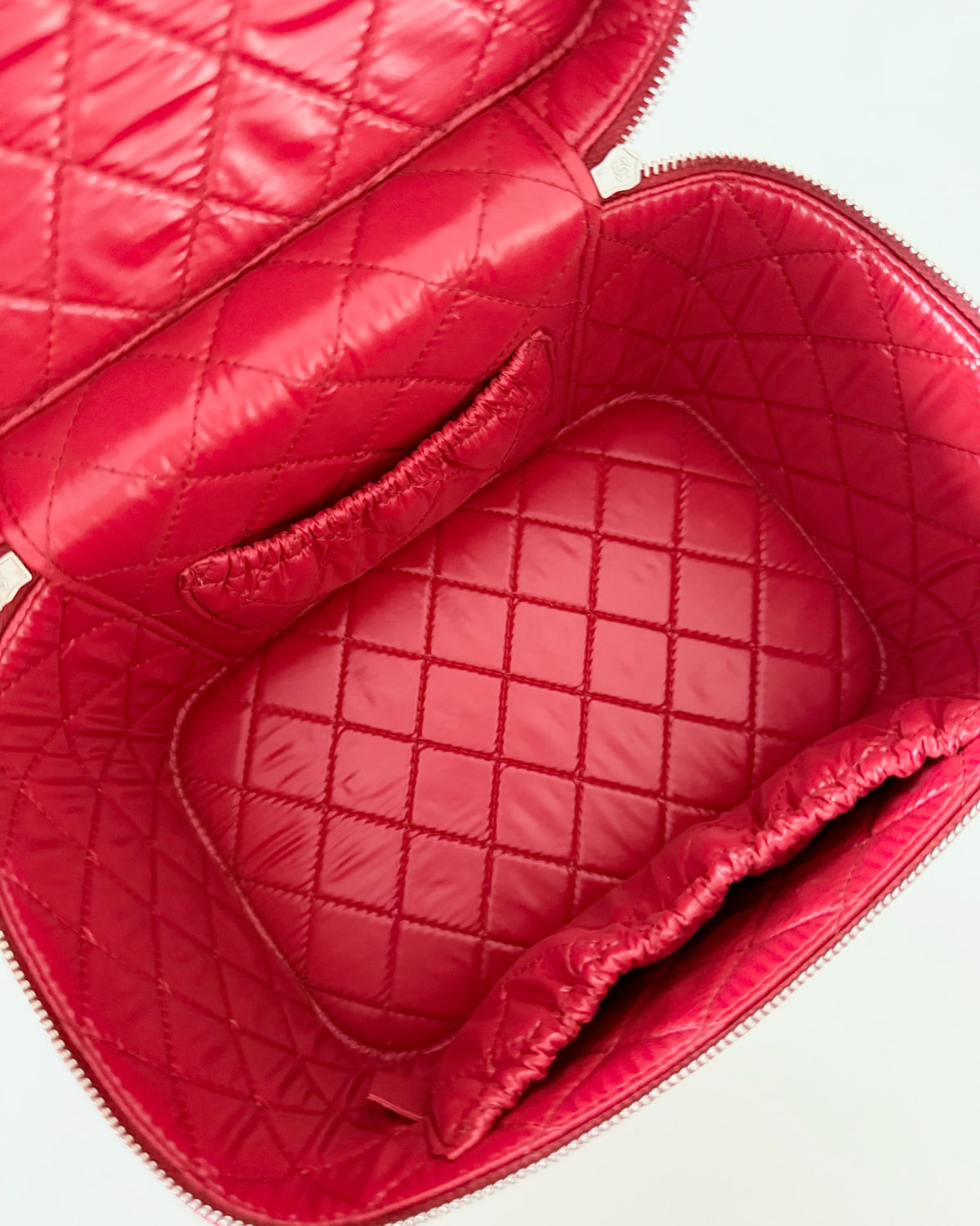 Chanel Red Lambskin Vanity Top Handle