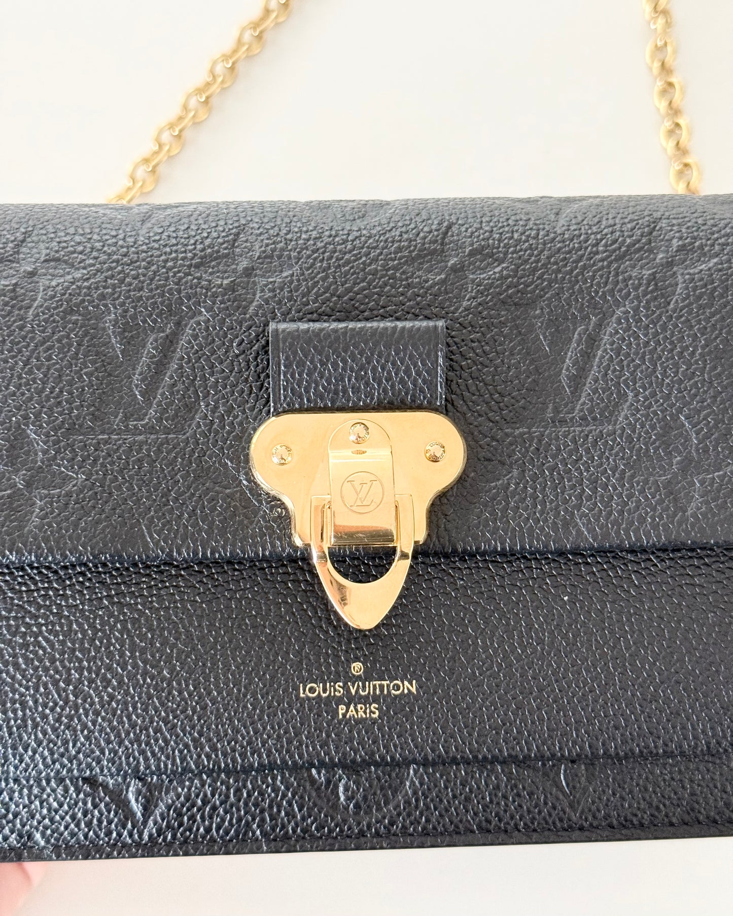 Louis Vuitton Black Empreinte Vavin Wallet on Chain