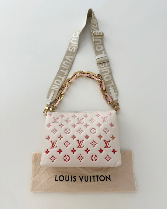 Louis Vuitton Limited Edition Sunrise Aquarelle Monogram Embossed Lambskin Leather Coussin PM Bag