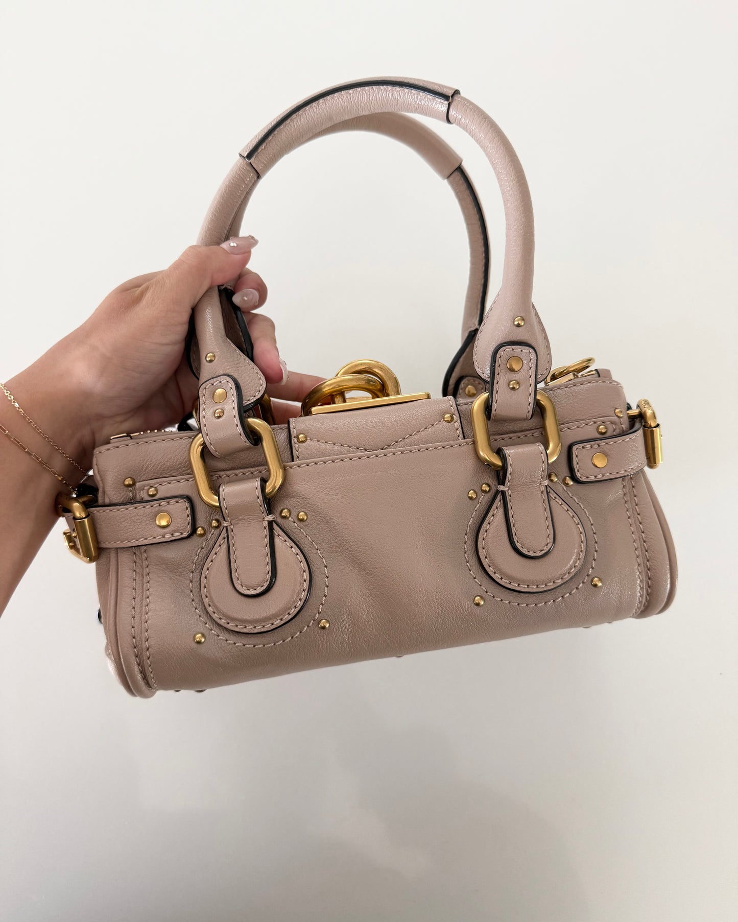 Chloe Pink Leather Small Paddington Bag from 2026