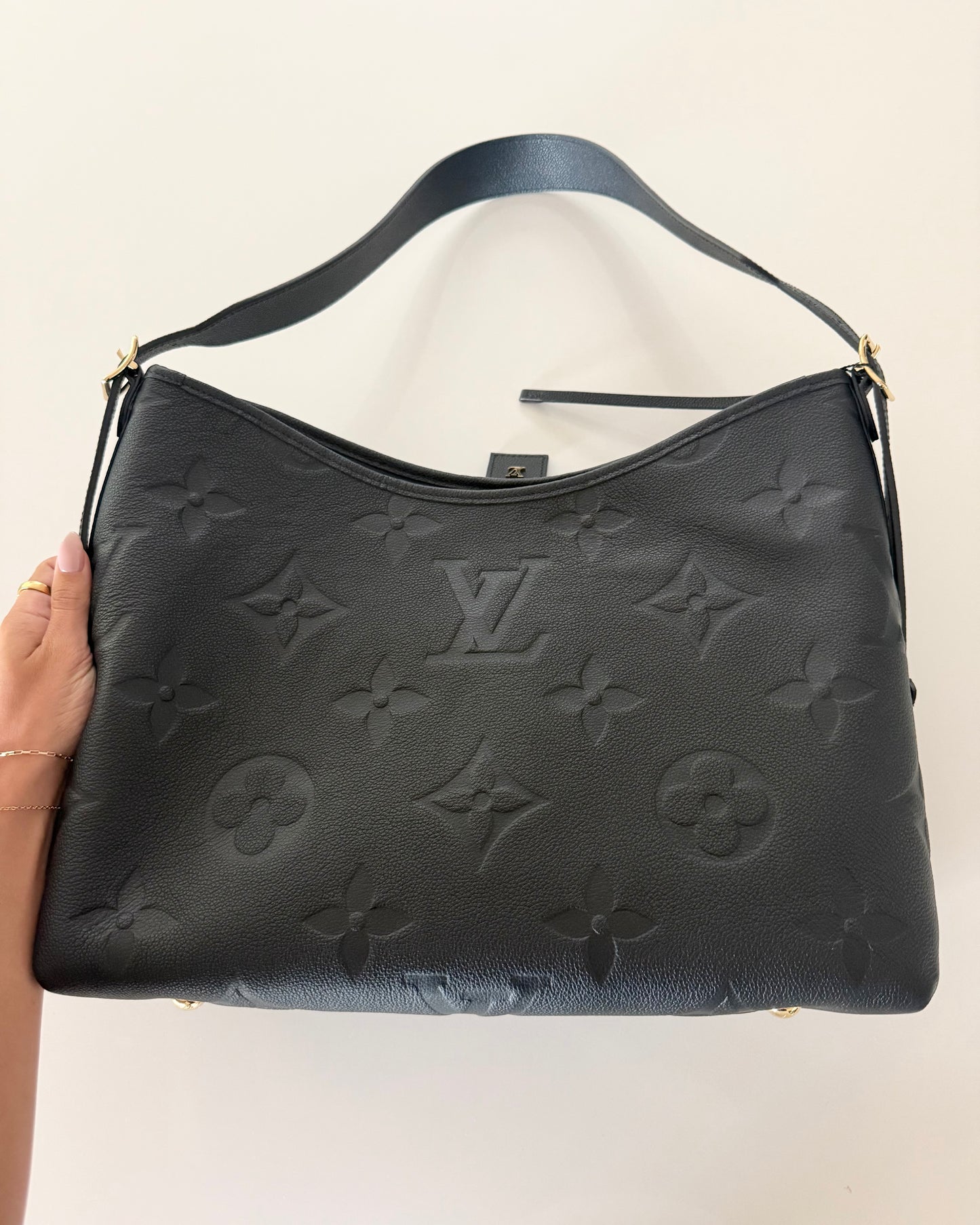 Louis Vuitton Black Monogram Empreinte Leather Carryall MM
