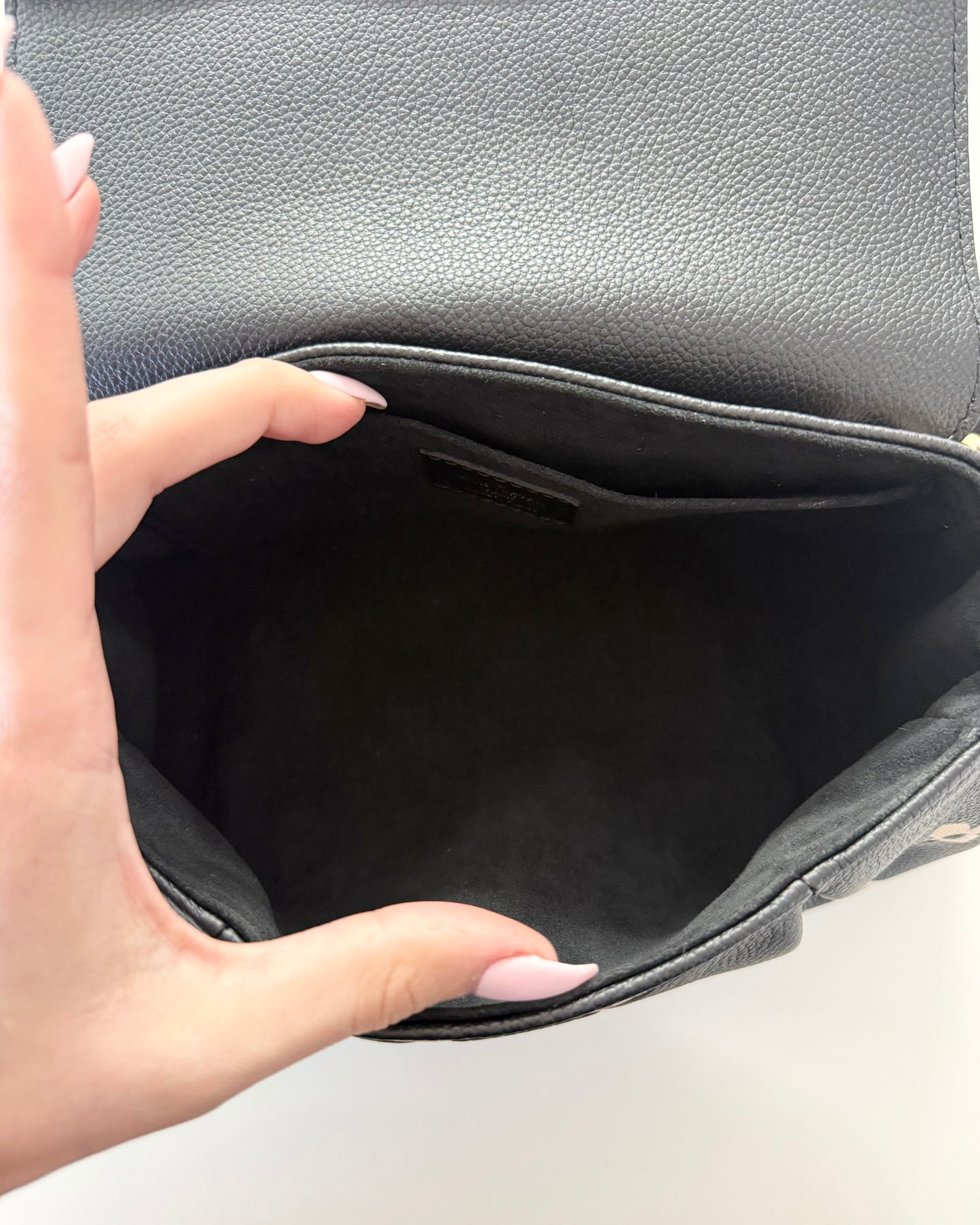 Louis Vuitton Black and Creme Monogram Empreinte Favorite NM Bag