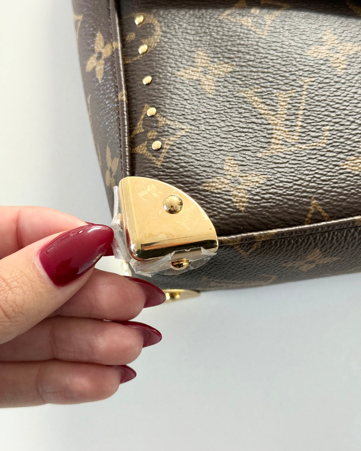 Louis Vuitton Monogram Canvas Studded Trunkie Bag