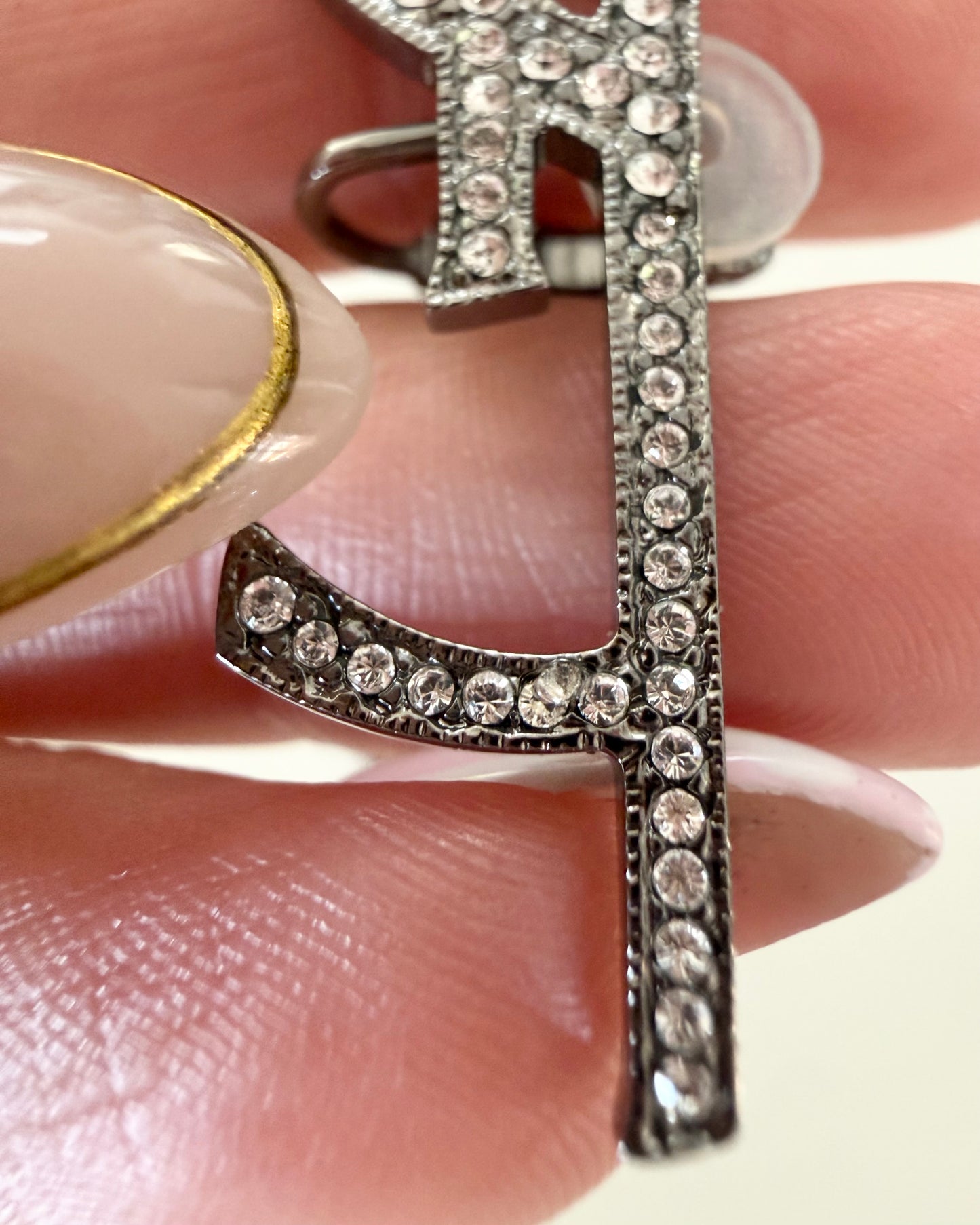 Saint Laurent Gold/Silver-tone Crystal Deconstructed Opyum Clip On Studs