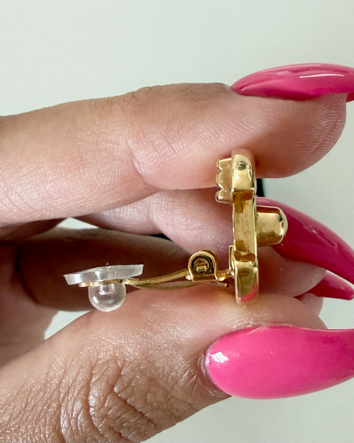Chanel Vintage 1996 Goldtone Turnlock Clip Earrings