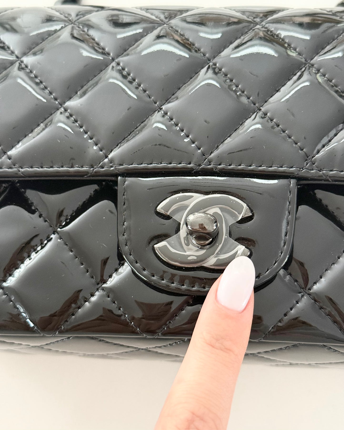 Chanel SO Black Patent Mini