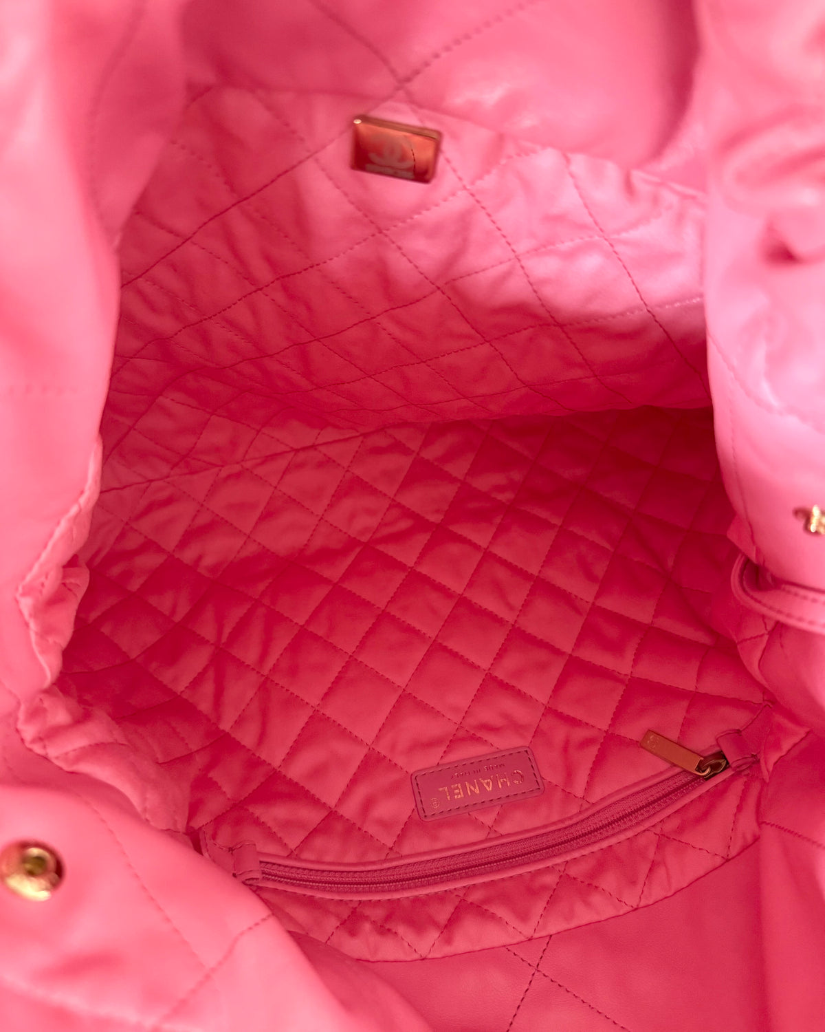 Chanel Pink Quilted Calfskin Leather 22 Small Hobo Bag from 2022