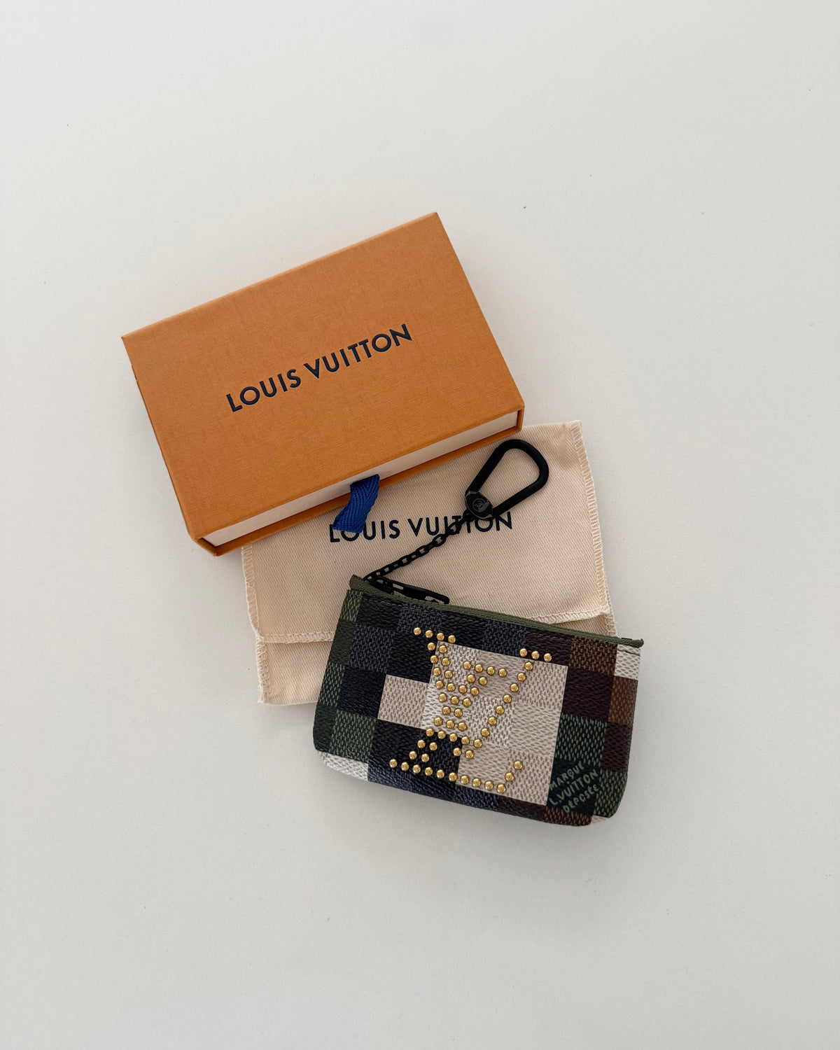 Louis Vuitton Green Damoflage Studded Cles Key Holder from 2024