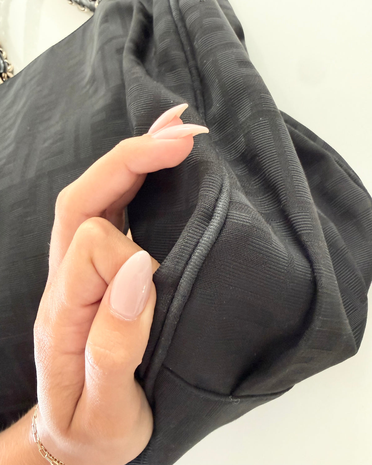 Fendi Black Vintage Canvas Zucca Mia Tote