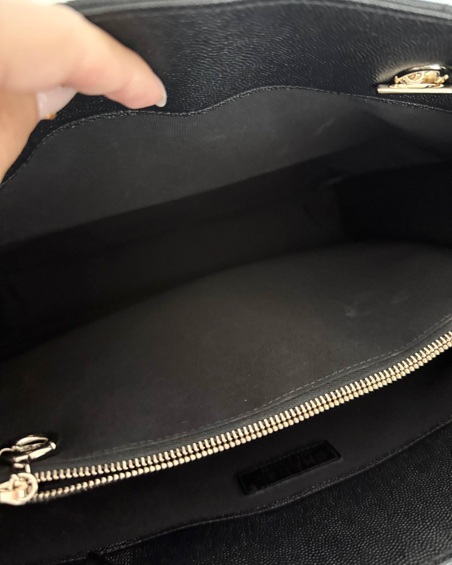 Chanel Black Caviar Front Pocket Large Day Tote