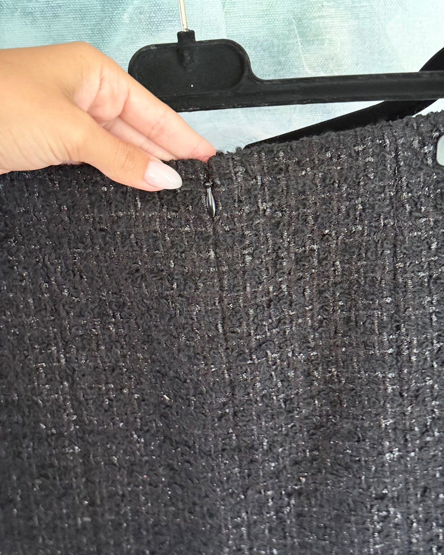 Chanel Black Tweed and Chain Detail Skirt Size 36 from 2023