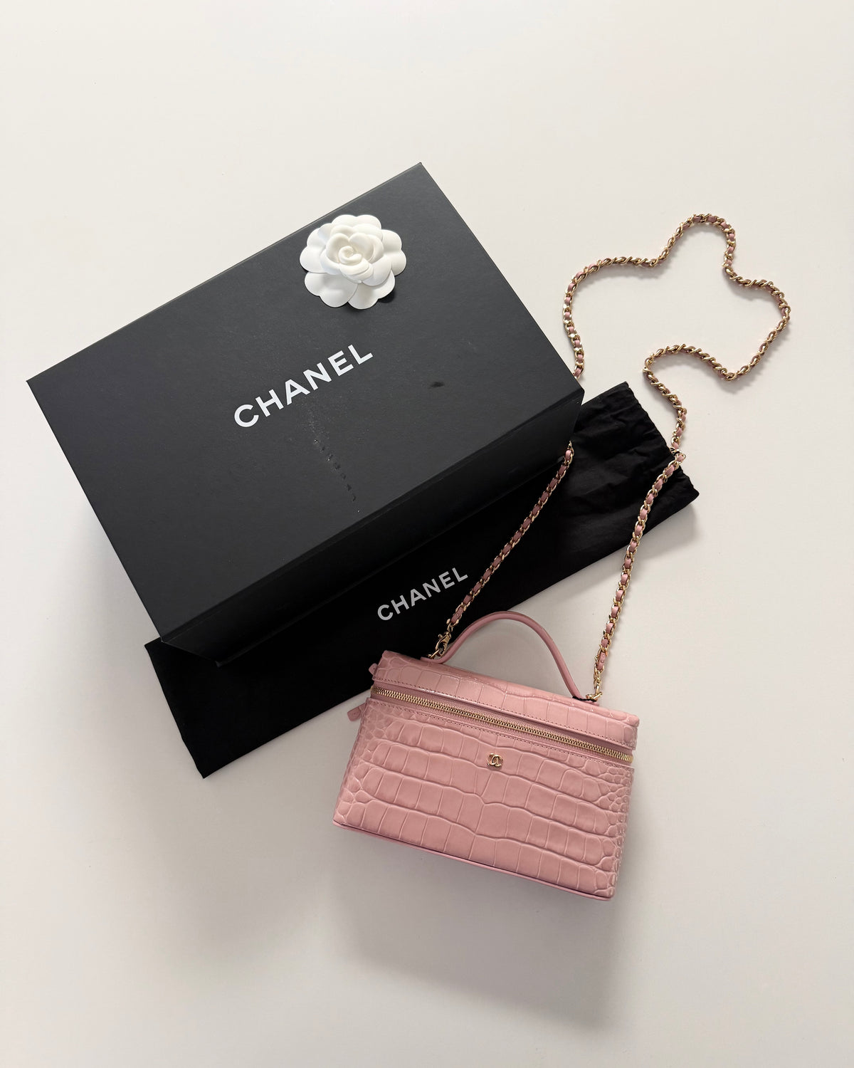 Chanel Pink Croc Embossed Slim Vanity from 2026
