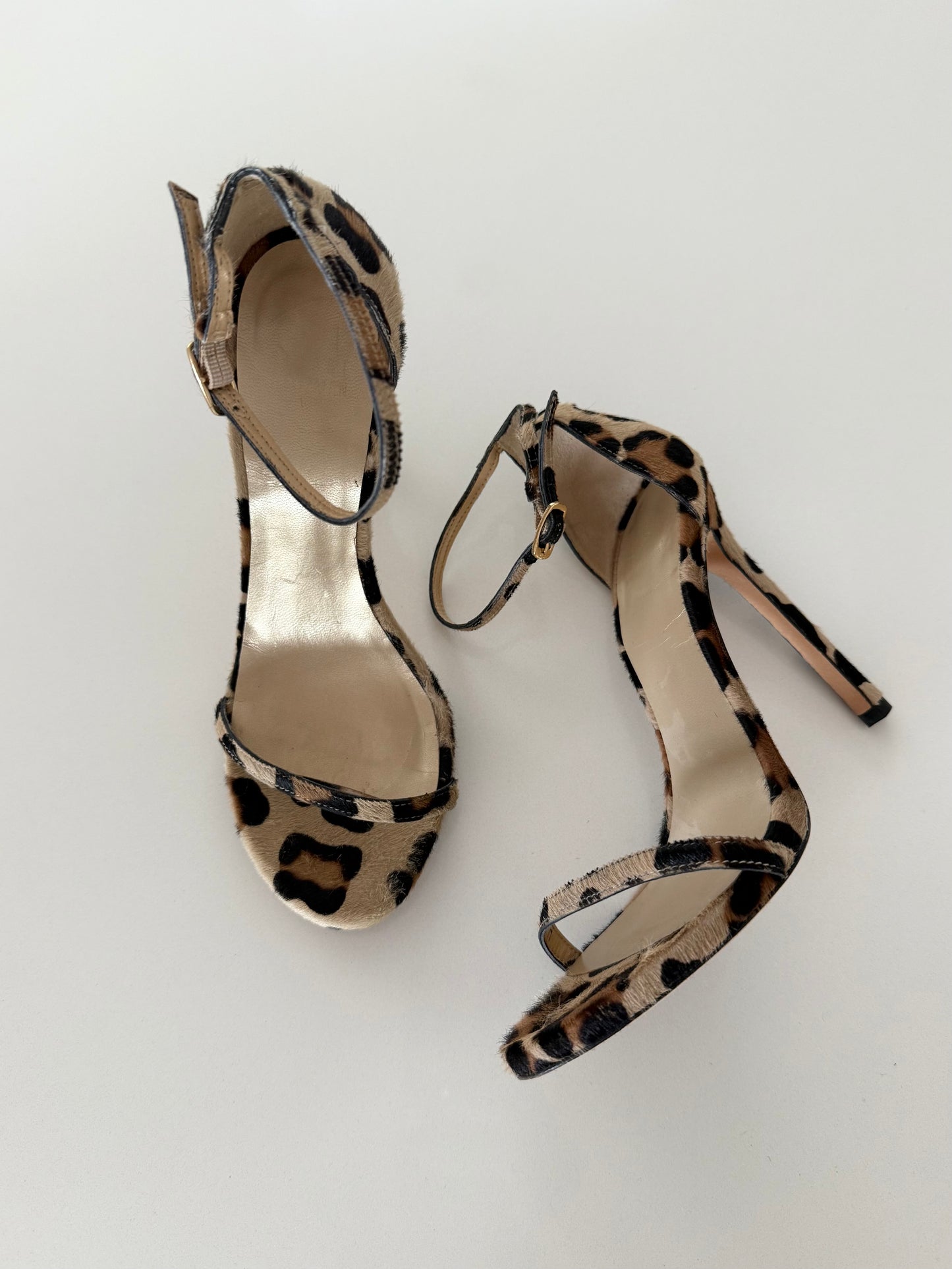 Stuart Weitzman Pony Hair Leopard Print Heel Size 7.5
