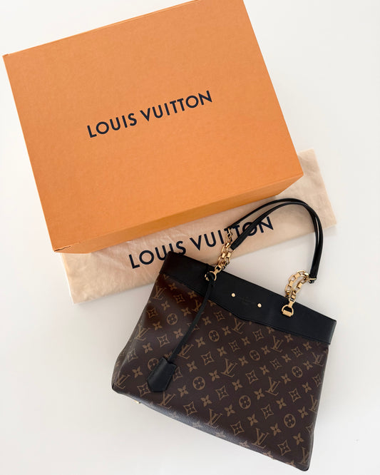 Louis Vuitton Monogram and Black Pallas Shopper Tote from 2016