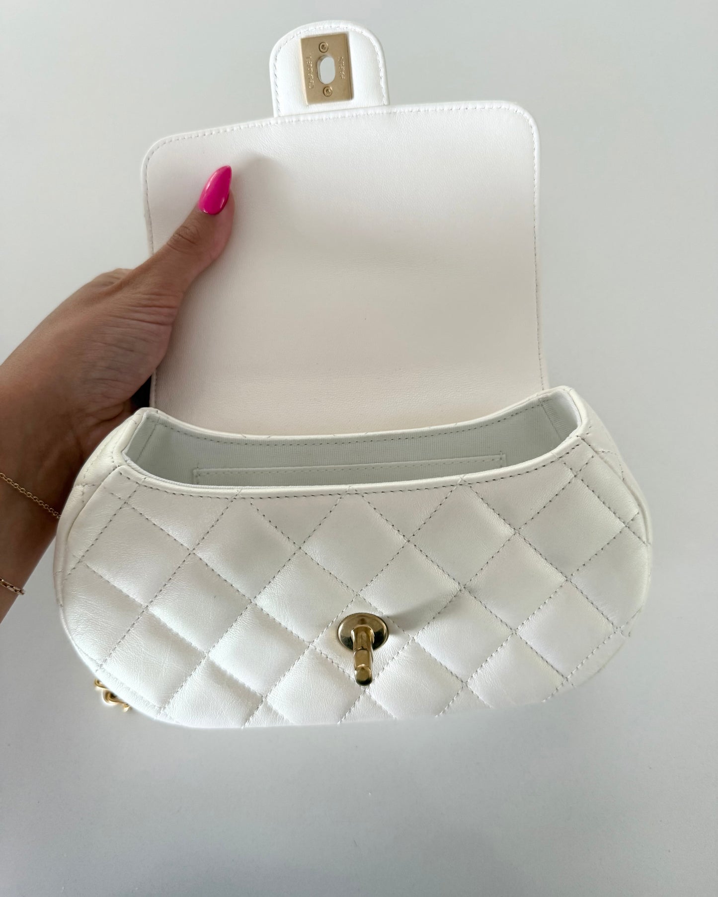 Chanel Pearlized White Baywatch Top Handle Bag