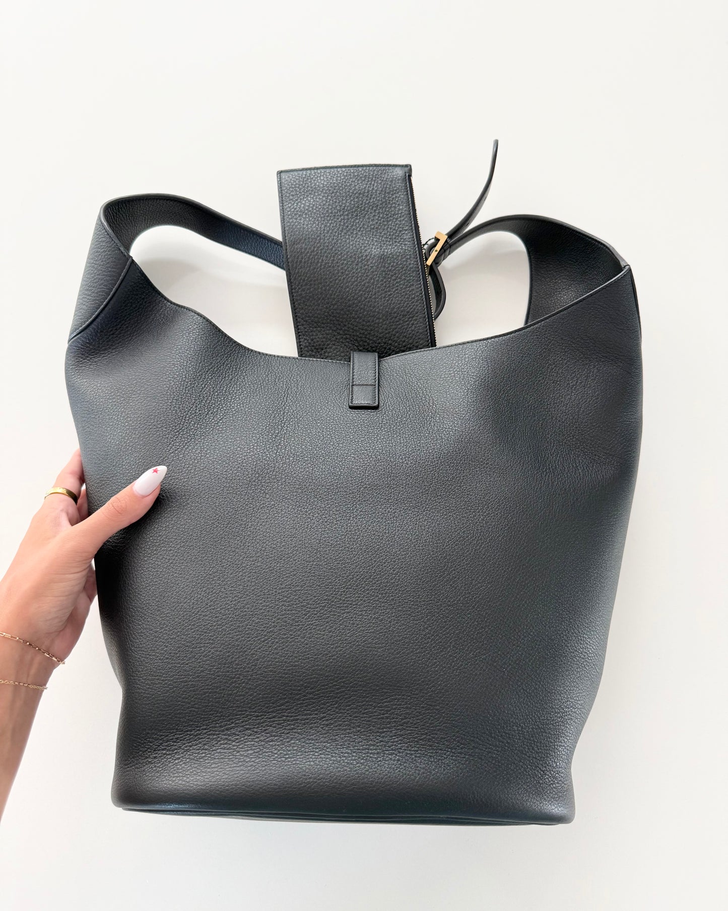 Saint Laurent Black Leather Le5A7 Hobo from 2024