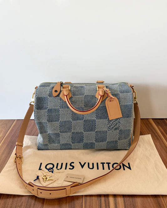 Louis Vuitton Damier Denim 3D Speedy Bandoliere 40 from 2024