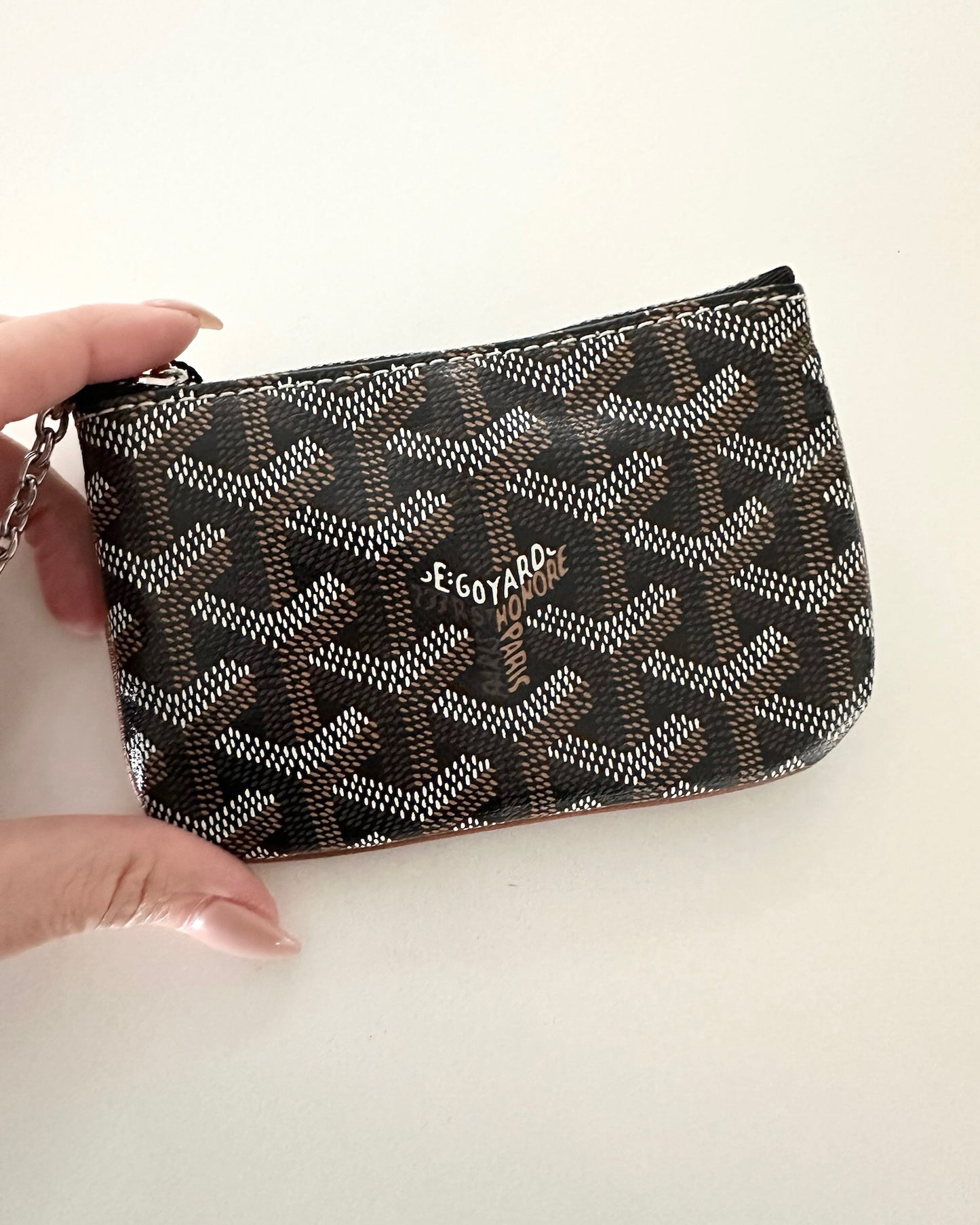 Goyard Black Chevron Print Coated Canvas Senate Nano Zip Pouch