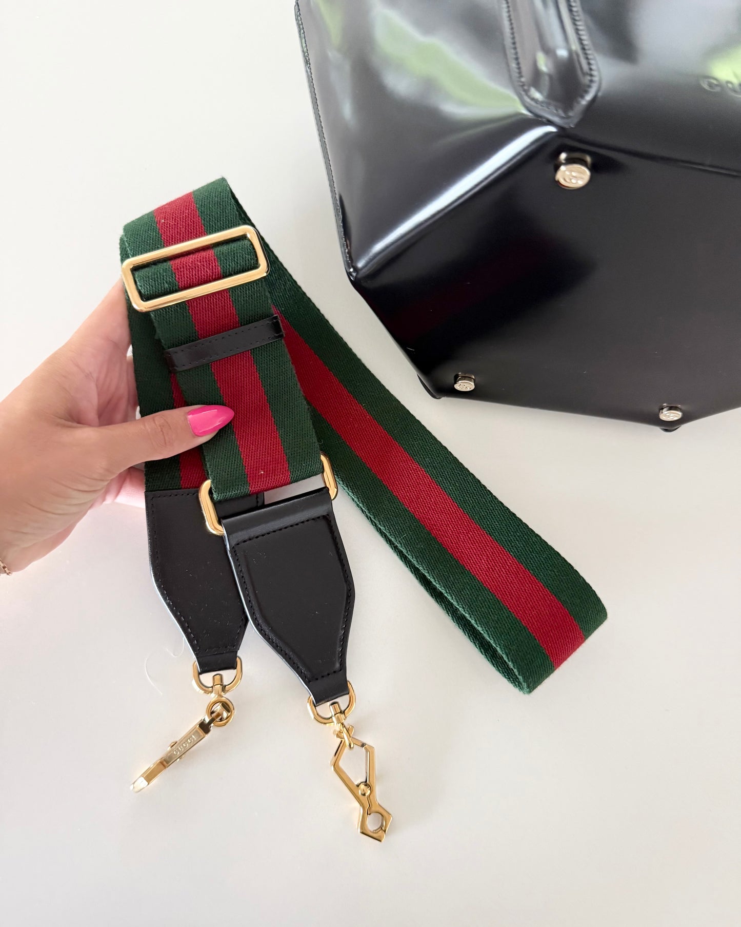 Gucci Black Leather Bamboo Top Handle
