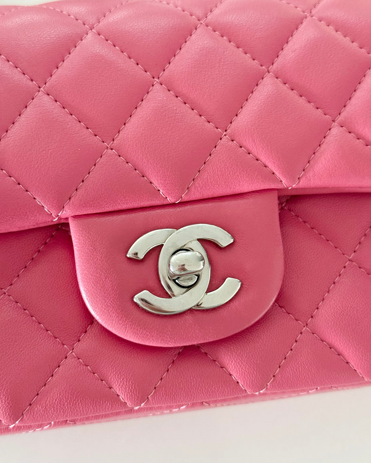 Chanel Pink Quilted Leather Rectangle Mini