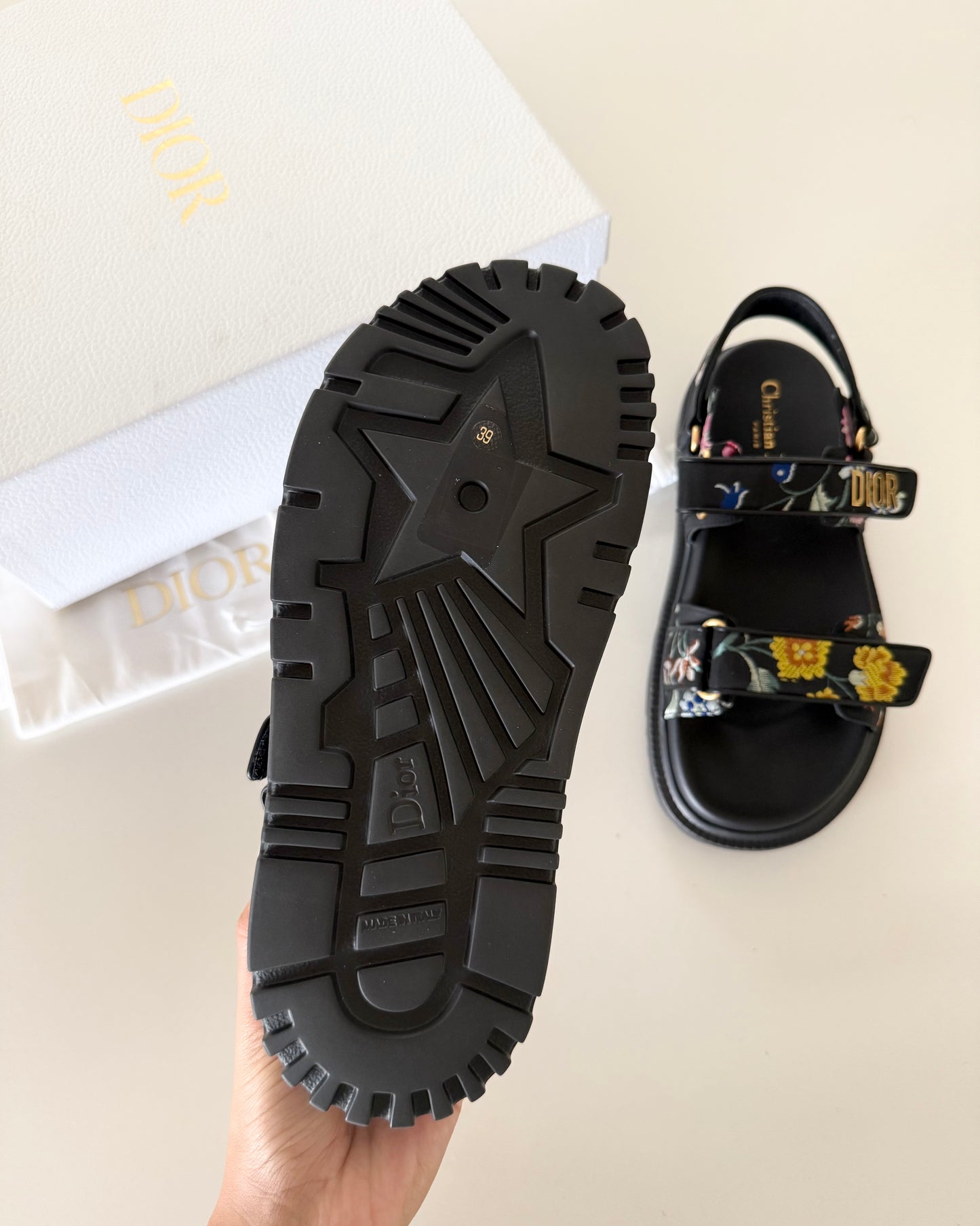 Christian Dior Floral Dioract Dad Sandals Size 39