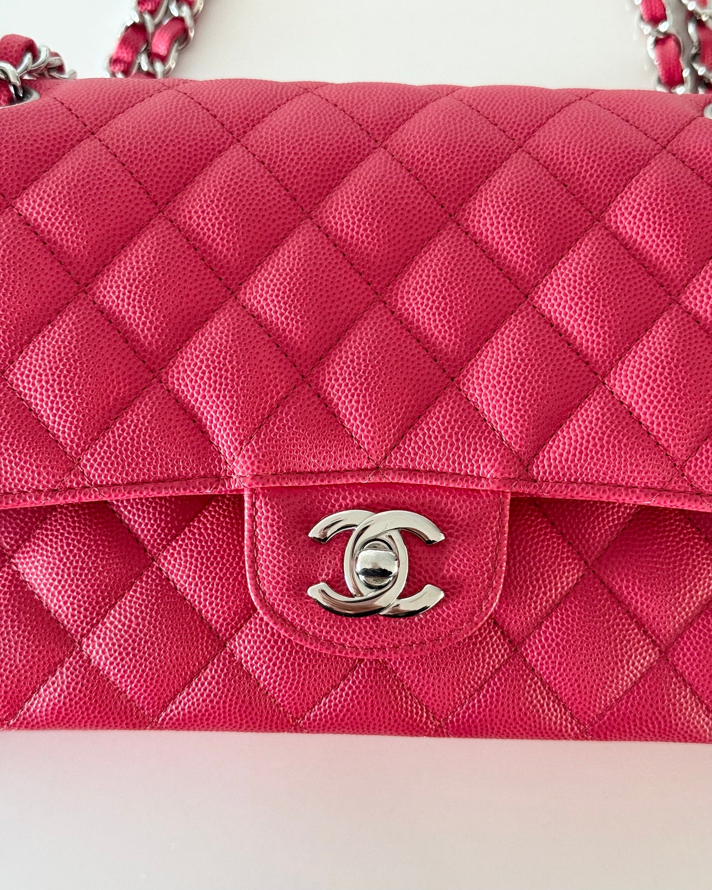 Chanel Red/Coral 11.12 Medium Classic Double Flap