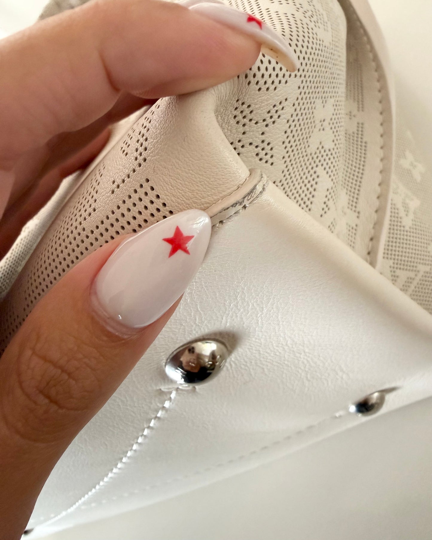 Louis Vuitton Limited Edition White Monogram Mahina Bag with Mint Interior