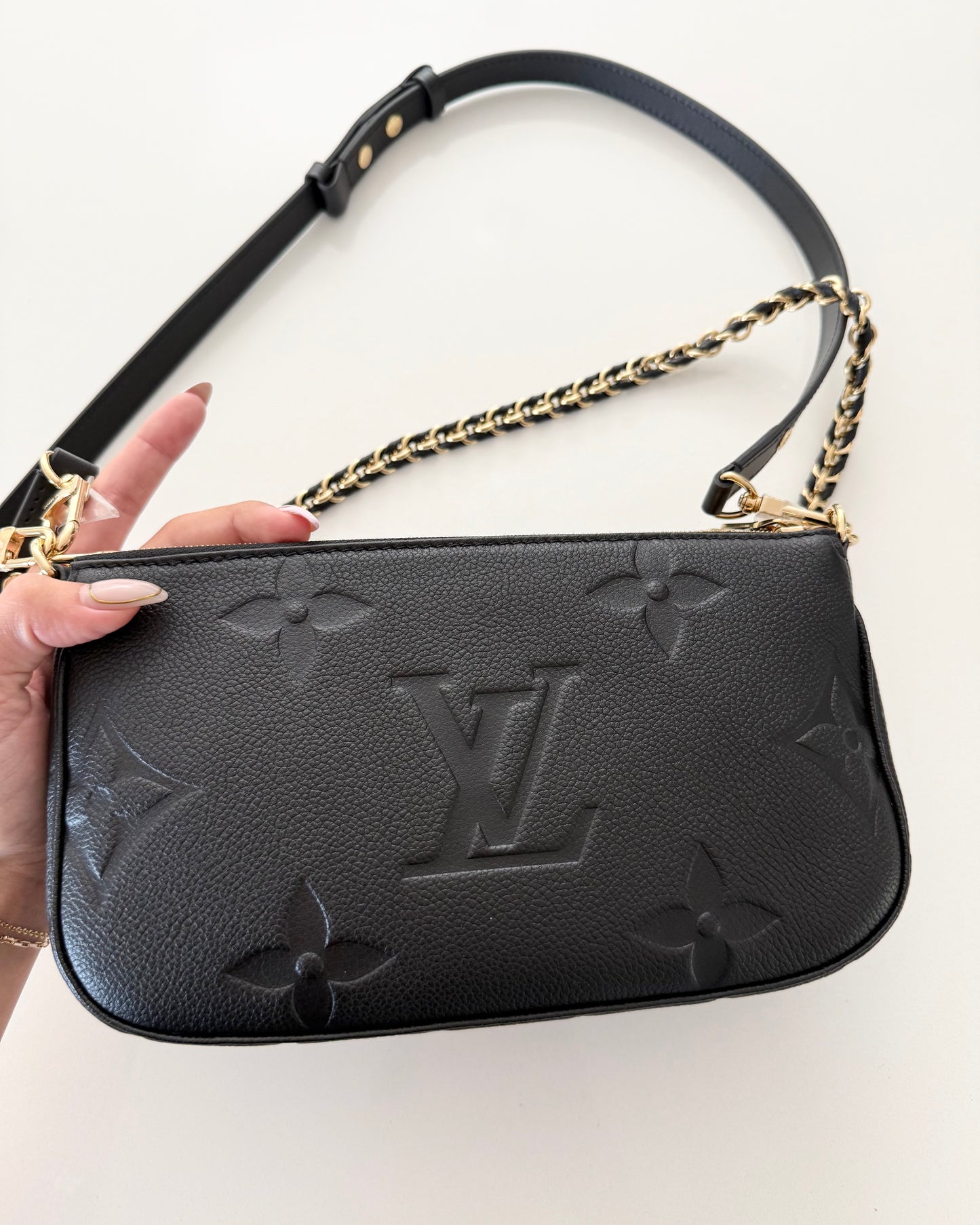 Louis Vuitton Black Monogram Empreinte Leather Multi Pochette Accessories