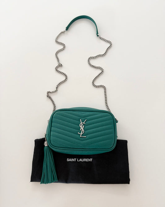 Saint Laurent Green Lou Mini Shoulder Bag