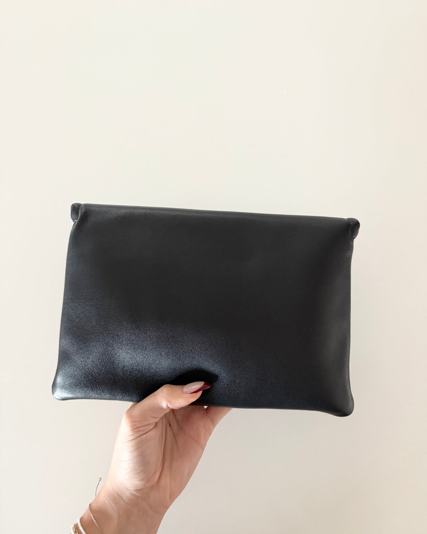 Valentino Black Turnlock Logo Clutch