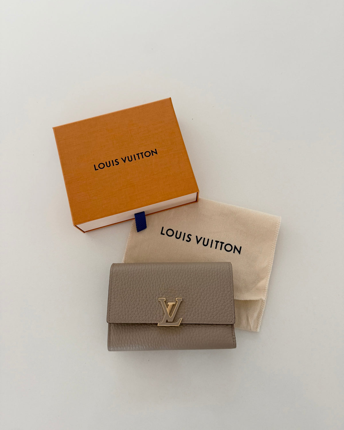 Louis Vuitton Galet Taurillon Leather Capucine Compact Wallet