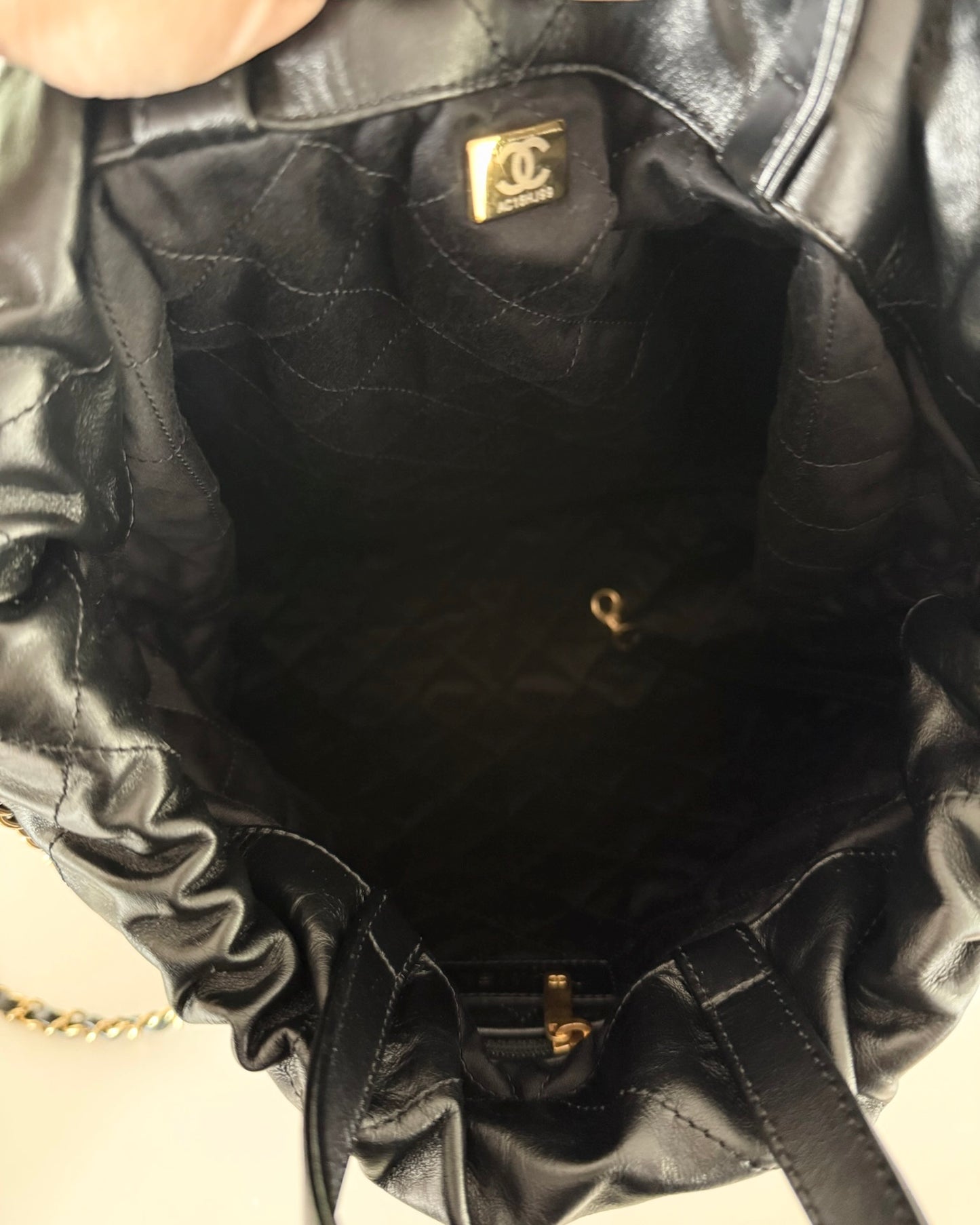 Chanel Black Leather 22 Backpack
