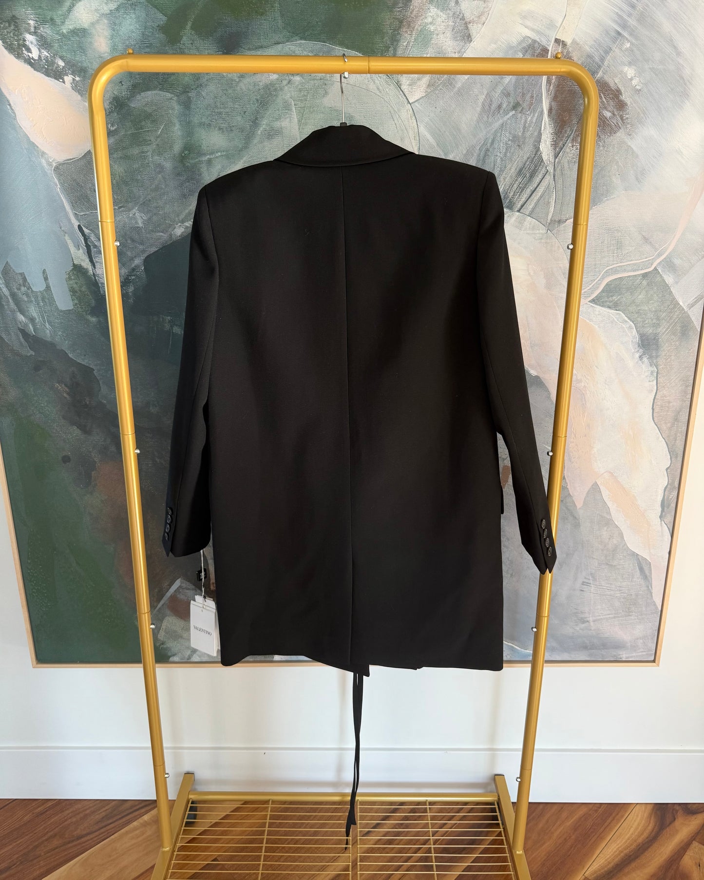 Valentino Black Bow-Tie Blazer Jacket Mini Dress Size 42