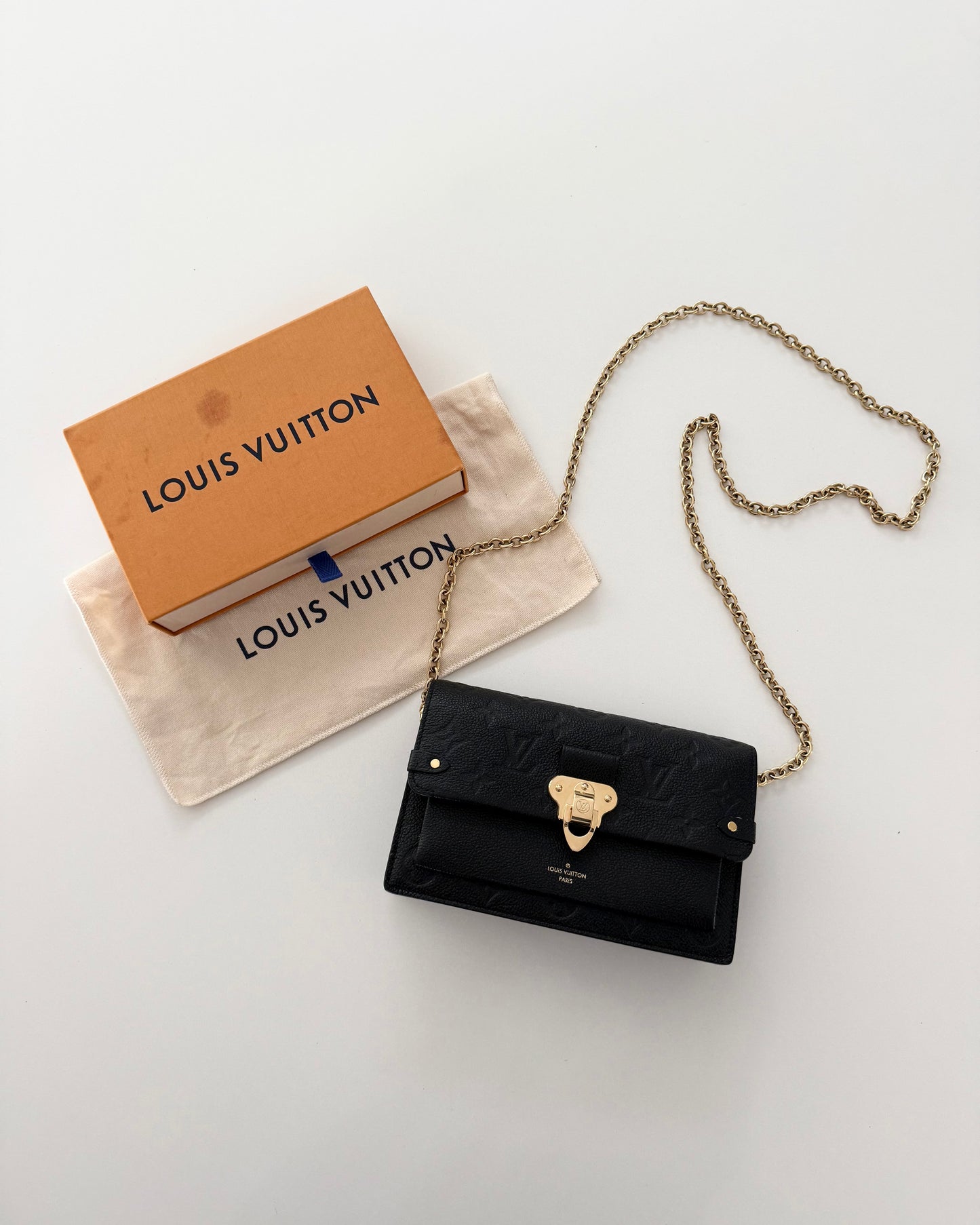 Louis Vuitton Black Empreinte Vavin Wallet on Chain