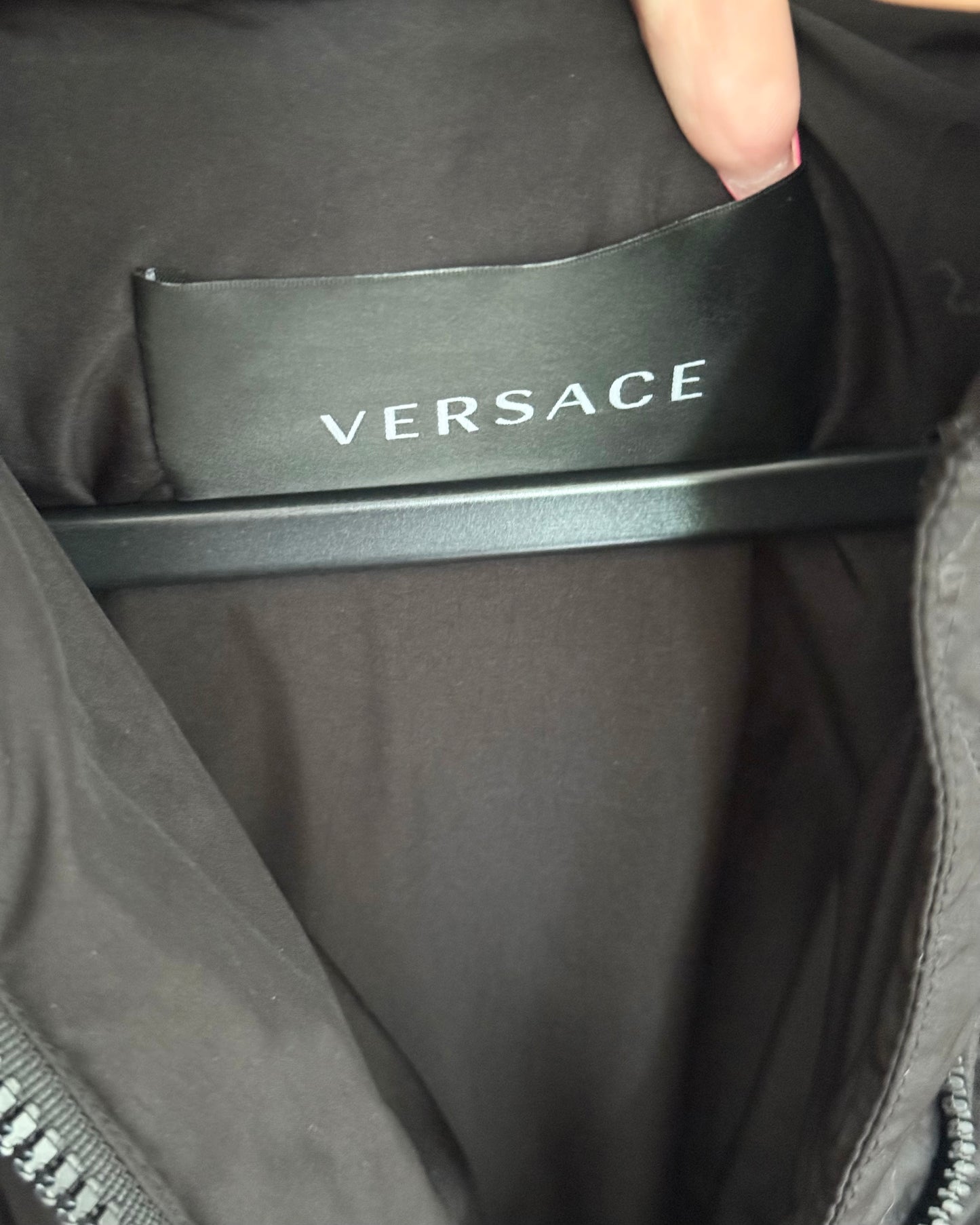 Versace Black Medusa Belted Removable Hooded Long Puffer Coat Size 46