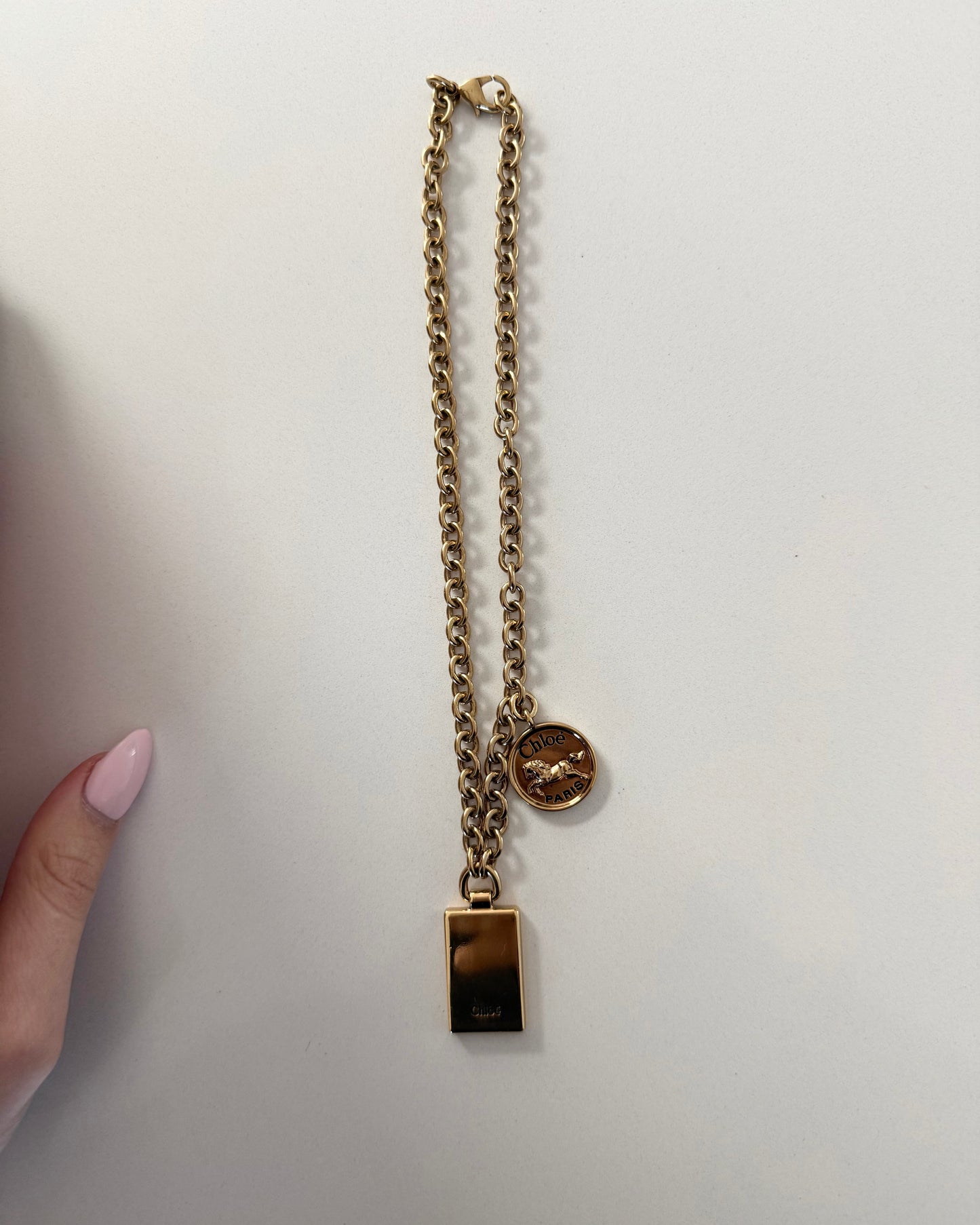 Chloe Gold Khaki Suede Spin Medium Bag With Charm