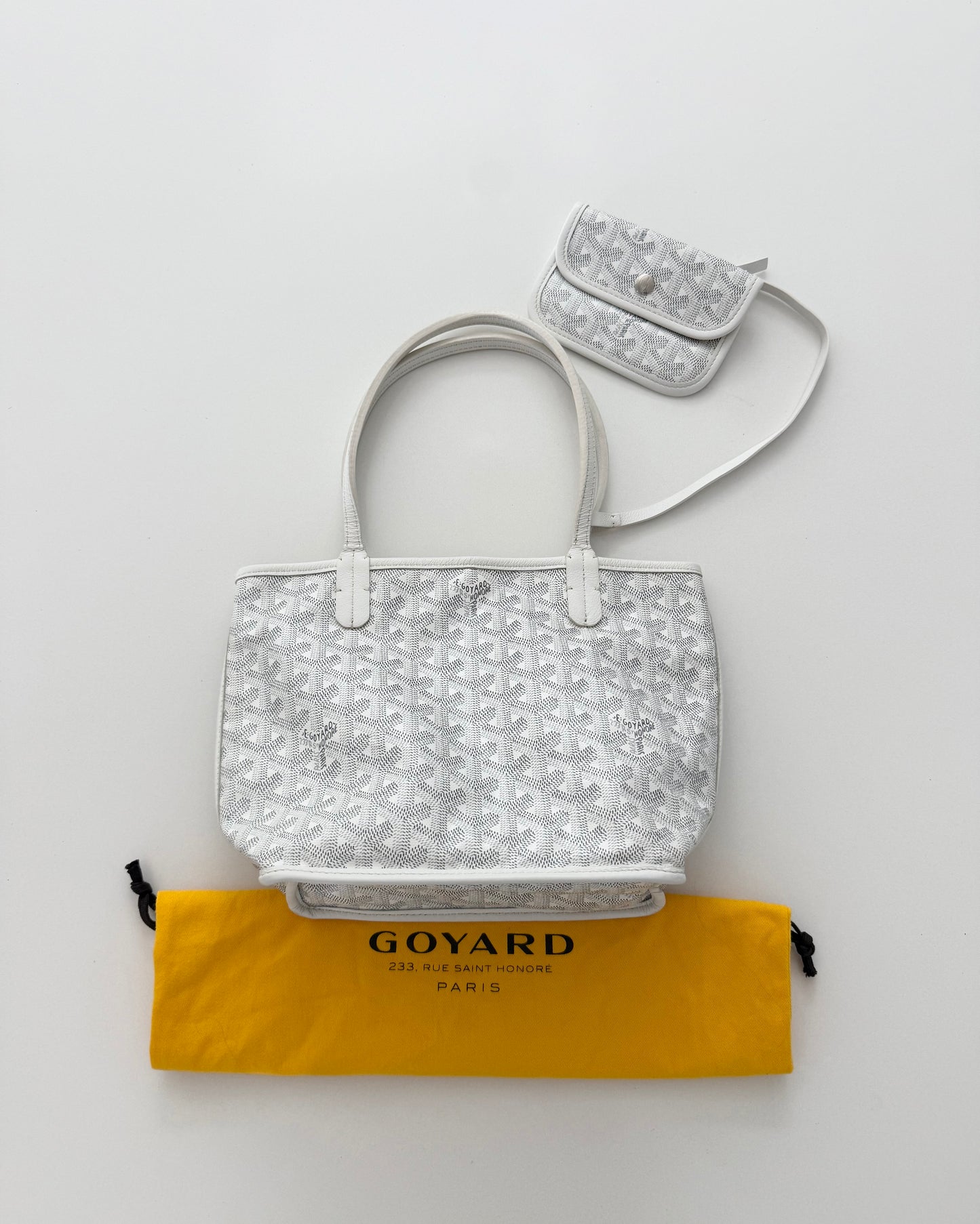 Goyard White Mini Anjou Tote