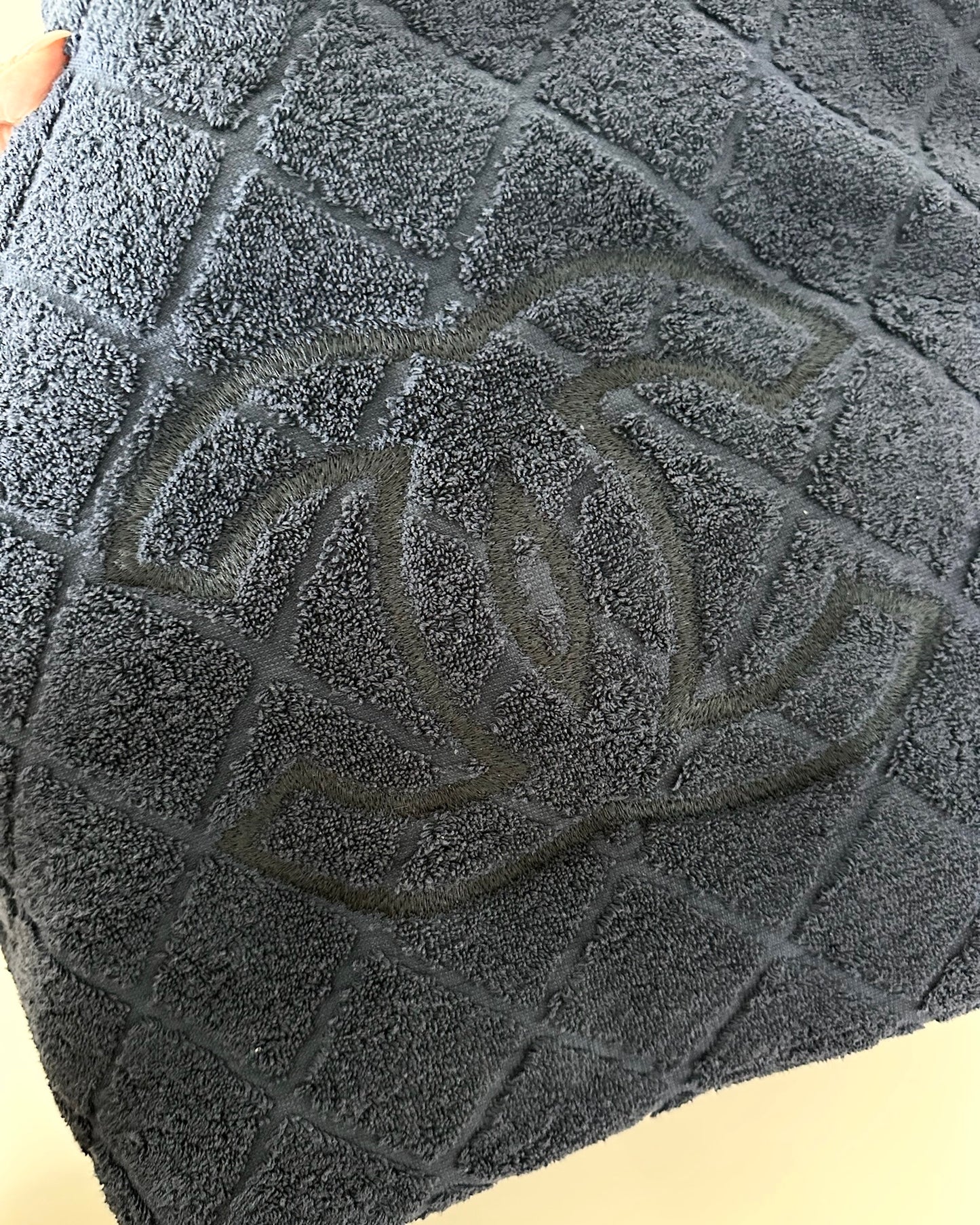 Chanel Navy Terry Cloth Beach Bag/Towel/Pouch Set