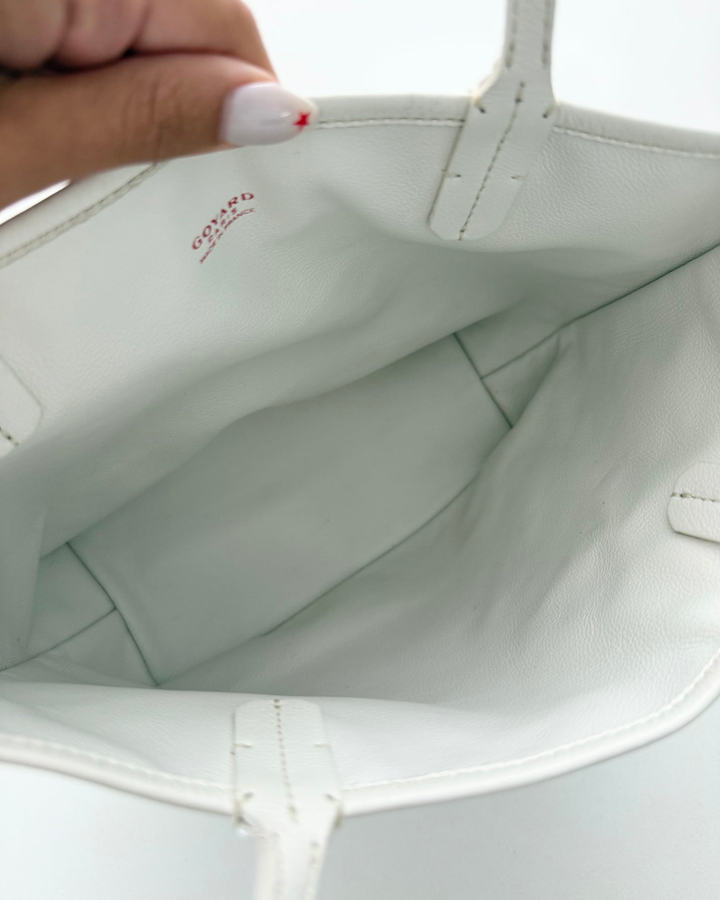 Goyard White Mini Anjou Tote