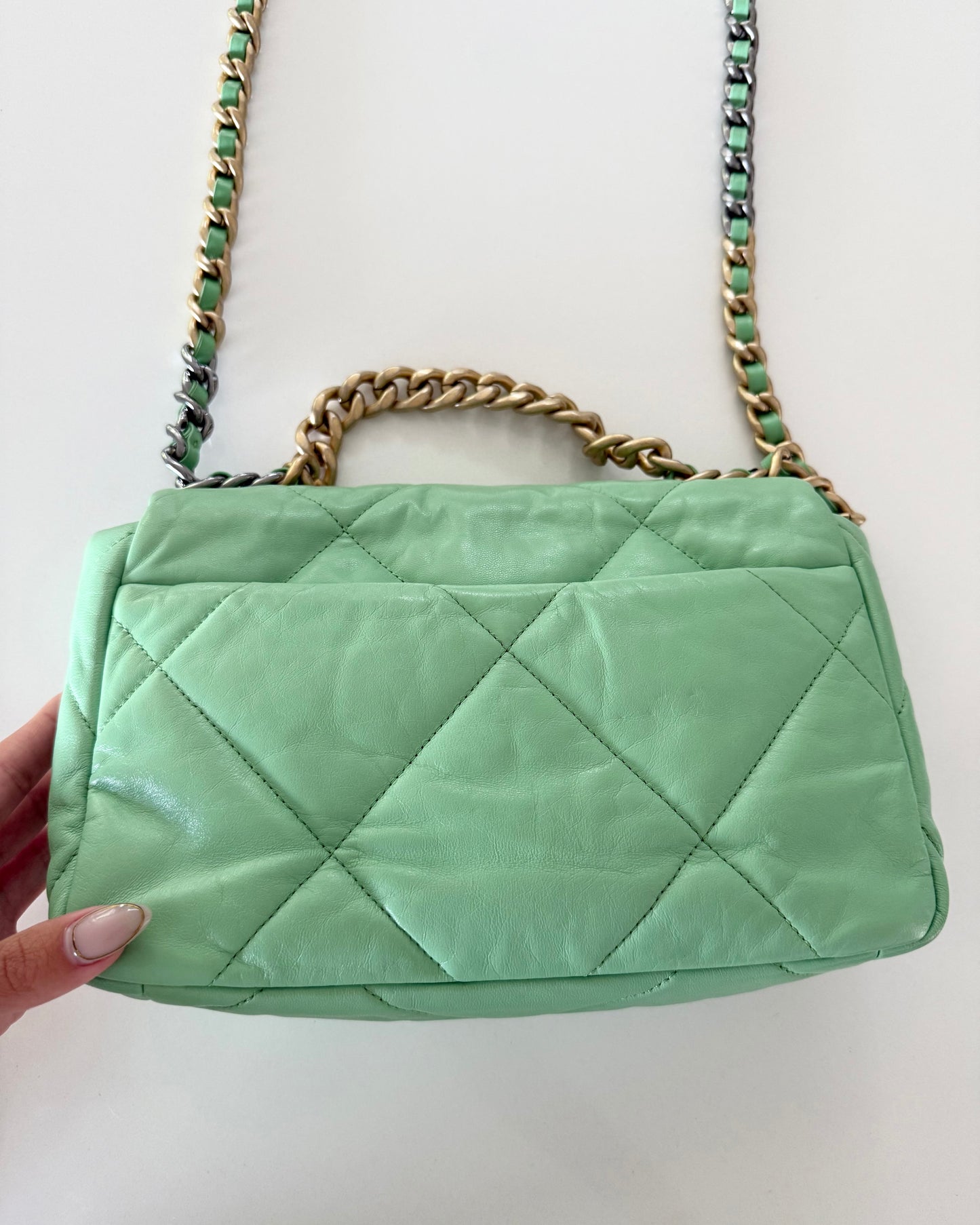 Chanel Mint Green Goatskin Small 19 Bag