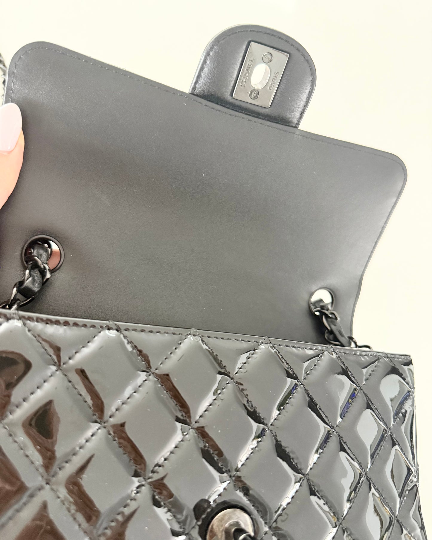 Chanel SO Black Patent Mini