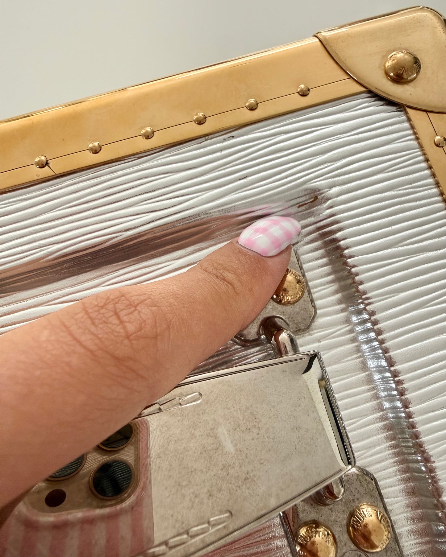 Louis Vuitton RARE Silver Epi Leather and Gold Metal Boite Promenade Case from Fall 2025 Runway