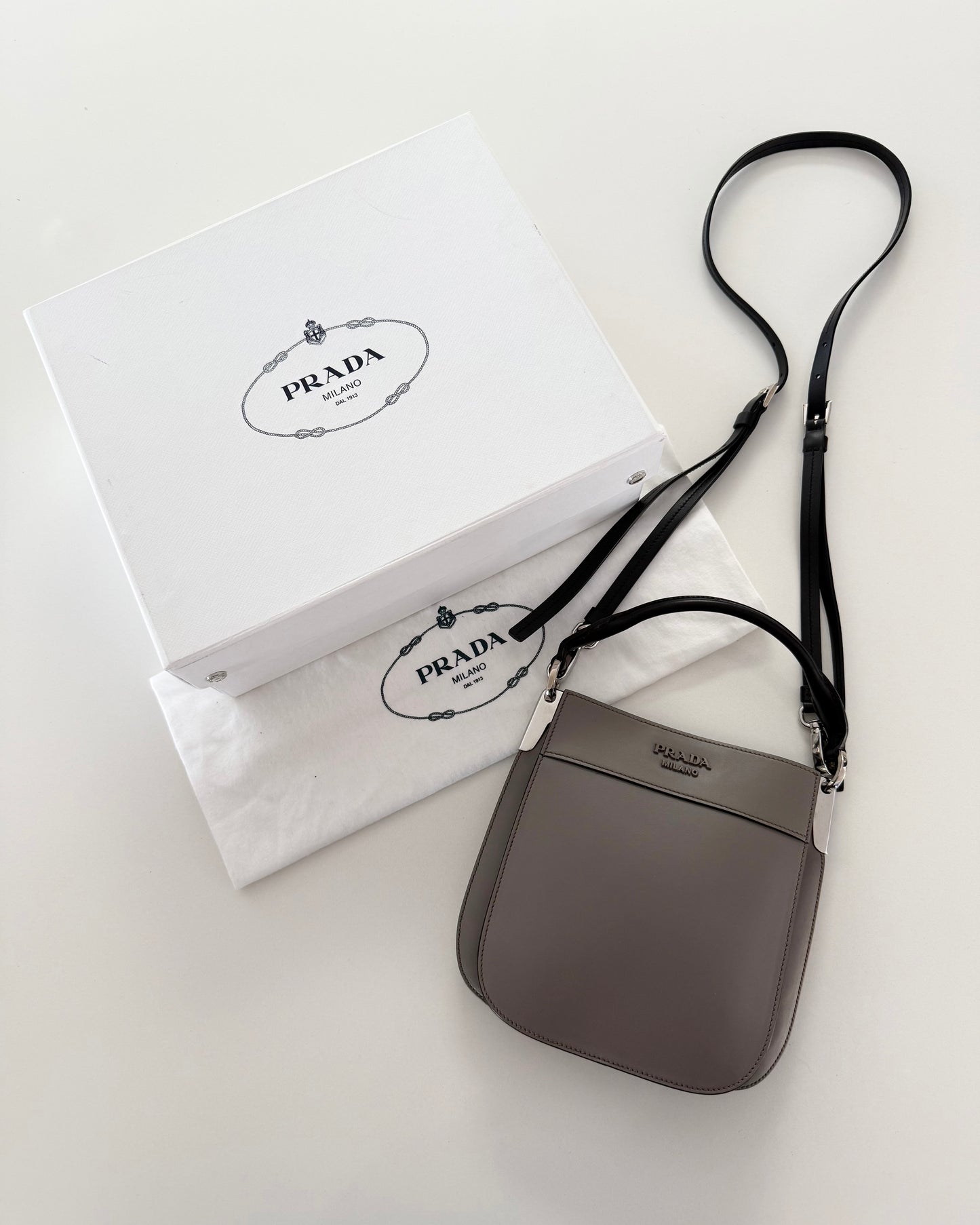 Prada Light Grey Margit Shoulder Bag