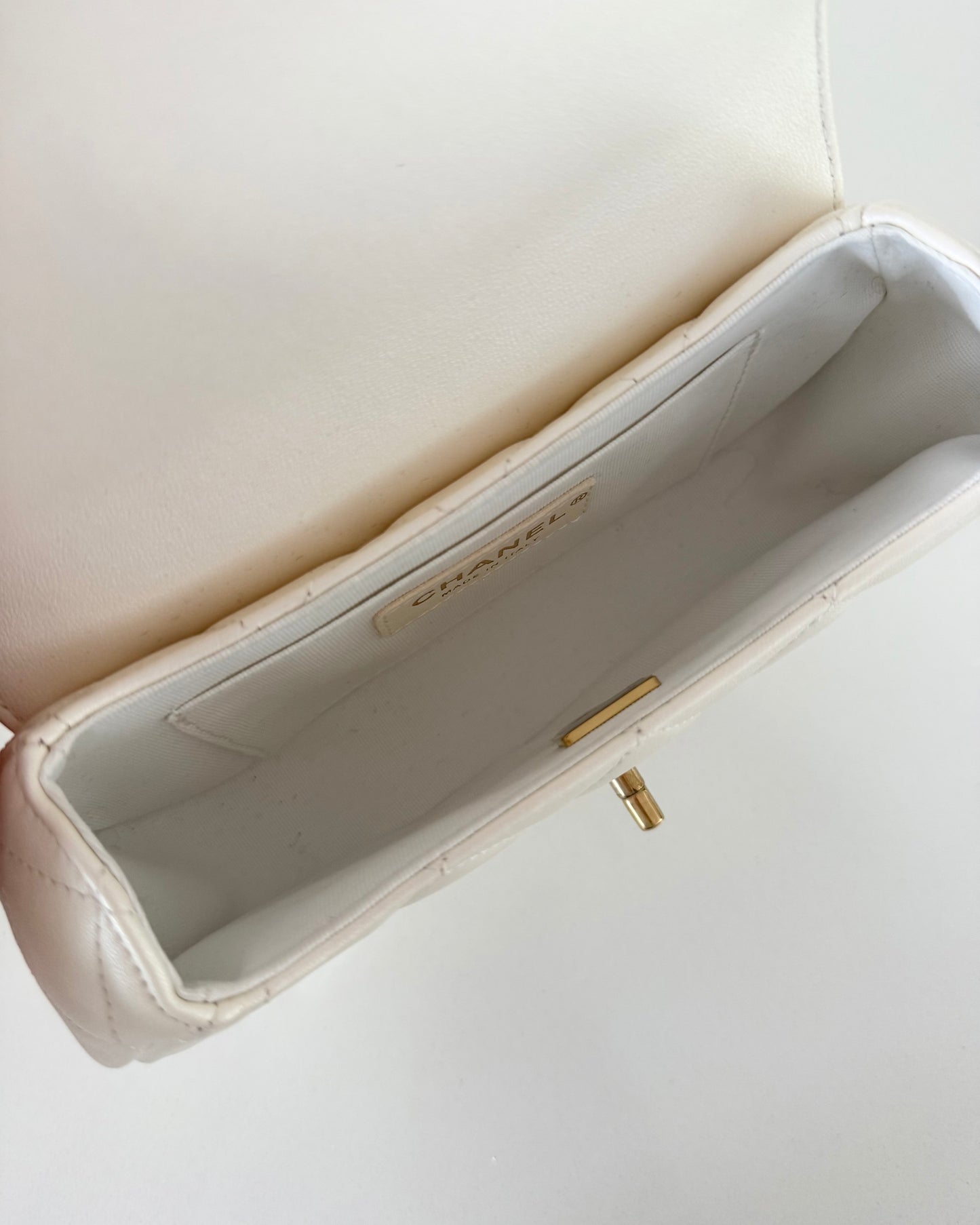 Chanel Pearlized White Baywatch Top Handle Bag